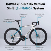 SAVA 2025NEW HAWKEYE SLR7 Carbon Fiber Road Bike with Shimano 105 DI2 R7170 Component Hydraulic Discs, Complete Adult Racing Set