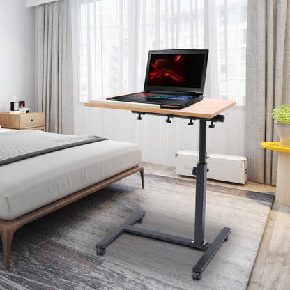 Adjustable Height Laptop Desk Rolling Cart Table Stand Movable Computer Table Sofa Side Tables - MANDOTOS