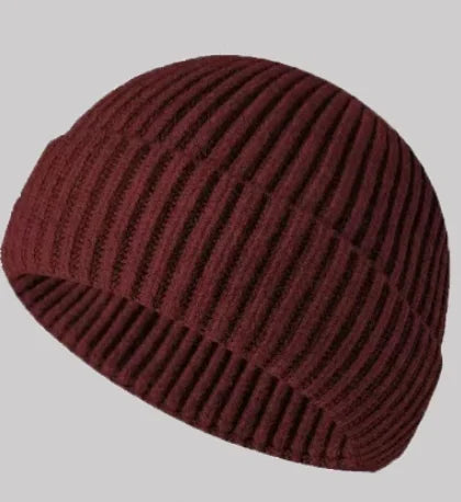 Winter Knitted Hat Warm Outdoor Sport Cold Protection Running Beanie Cap Elastic Thermal Cycling Skull Roll-up Cuffed Cap