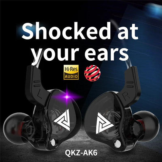 Original QKZ AK6 Copper Driver HiFi Wired Earphones 3.5MM Race Sport Headphones Bass Stereo Headset Music Earbuds In Ear With Microphone - MANDOTOS
