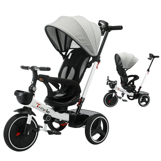 Ubravoo Baby Stroller Tricycle Ride Bike , 5-in-1, Adjustable Canopy, Sitting & Lying,Celerity Disassembly & Assembly,1-5 Years - MANDOTOS