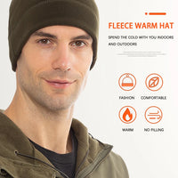 Winter Fleece Beanie Cycling Men Women Elastic Hiking Soft Thermal Commuting Ski Helmet Liner Hat Windproof Camping Cap Outdoor