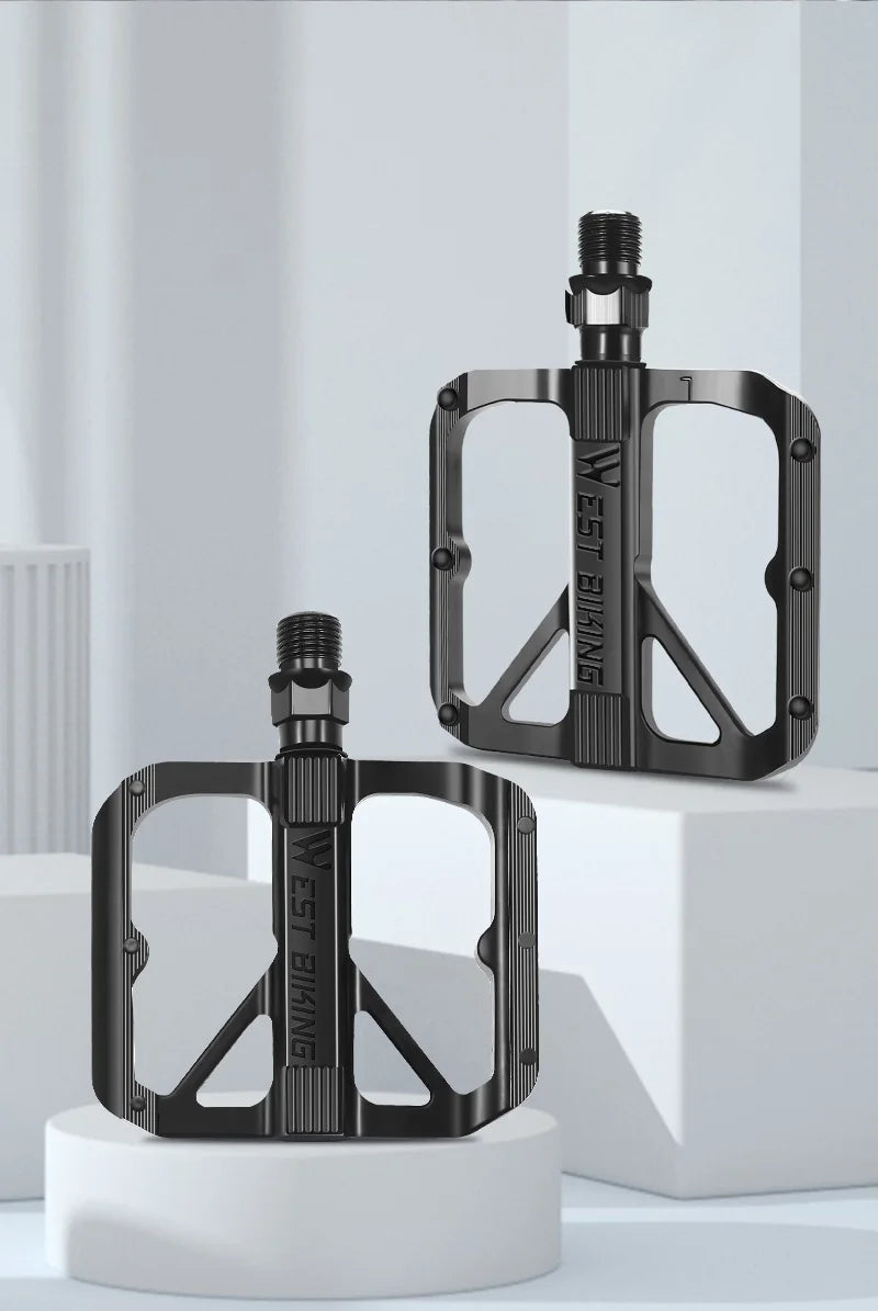 WEST BIKING Bicycle Pedals Sealed DU Bearing Nonslip Pedal Mountain Road Bike Cycling Alloy MTB Pedal Bicycle Accessories