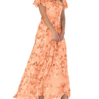 Women Elegant Ruffle Short Sleeve V Neck Pullover Dresses Sweet Style Small Flower Print High Waist Dress Female New Casual Gown