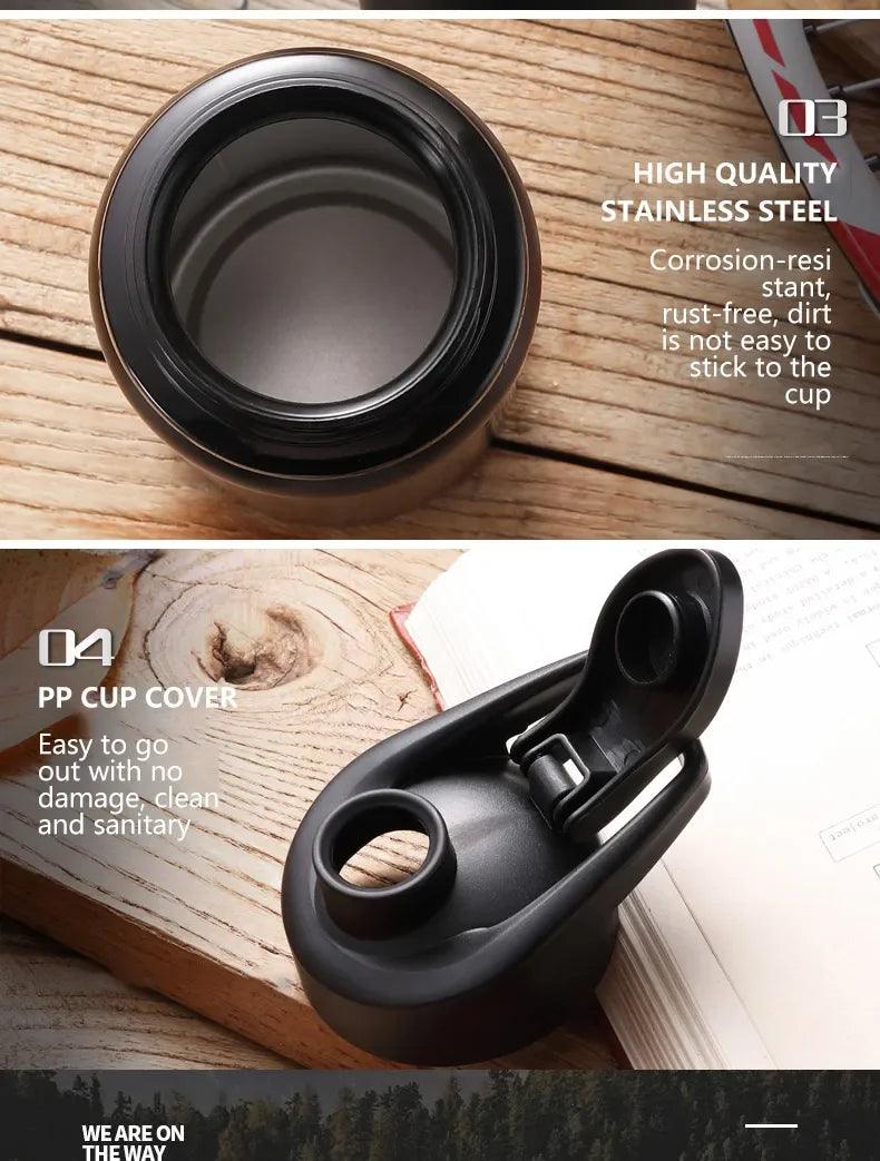 Portable Water Bottle Bicycle Riding Drinking Water Bottle Outdoor Sport Travel Mug Metal Stainless Steel Bottle MANDOTOS