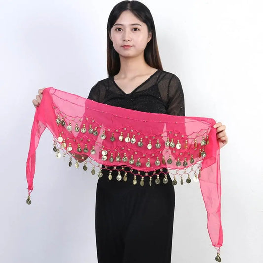 Thailand/India/Arab Dancer Skirt Women Sexy Belly Dance Hip Scarf Wrap Belt Dancer Skirt Female Show Sequins Tassels Costumes - MANDOTOS