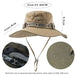 Summer Men's Wide Brim Bucket Hat UV Protection Panama Style Mesh Fisherman Beach Sun Hat for Outdoor Hunting Hiking