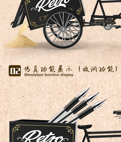 Rickshaw Tricycle model retro bicycle Simulation Alloy model decoration decorative Collection gift