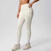 High Waist Women's Leggings Stretch Yoga Pants Tights With Pockets Push Up Fitness Running Sportswear Solid Color Pants