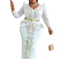 2025 Elegant African Dresses for Women New Africa Clothing Plus Size Wedding Party Long Dress Dashiki Ankara Outfits Robe