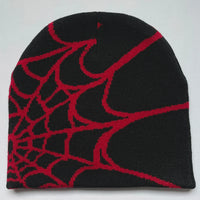 New model Winter Knitted Hat Four Seasons Men's and Women's Universal Y2K Knit Hat Spider Web Riding Outdoor Sports Fashion Hat