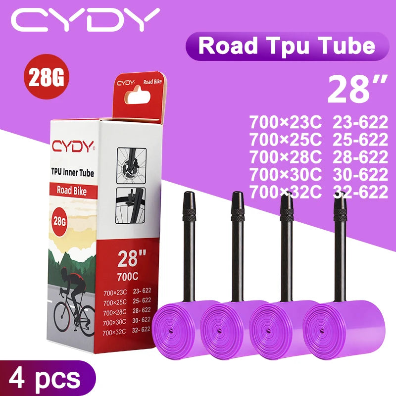 28g CYDY Road Bicycle TPU Inner Tube 700x23C 25C 26C 27C 28C 30C 32C Cycling Bike Tires Camera tyre 700C pneu aro French Valve