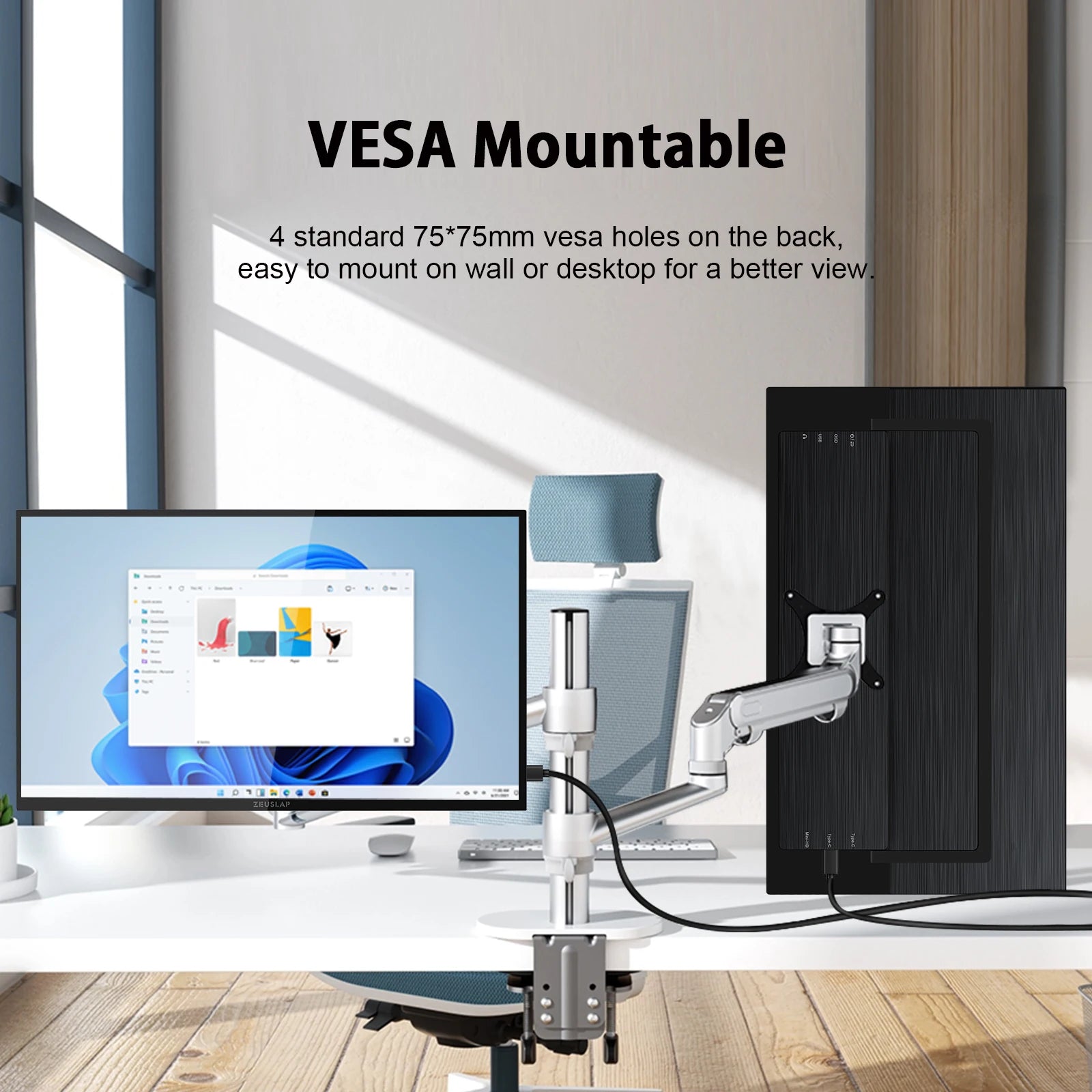 ZEUSLAP 18.5" Touch Screen Portable Monitor 100Hz 100% sRGB With Screen Holder Stand For Laptop Phone Xbox PS4 PS5 Switch