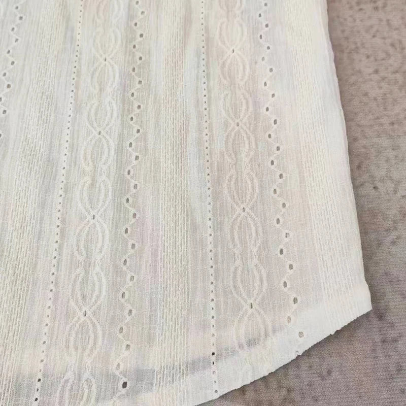 Shirts for men Apricot Handsome Lapel Men Blouse Vacation Hollow Out Sexy Fashion Men Clothing Male Mesh Long-sleeved Shirts - MANDOTOS