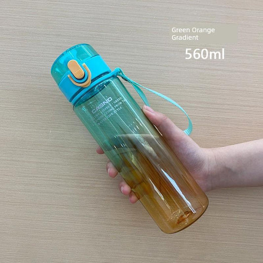 Casino Frosted Sports Water Cup Plastic Handy Cup Men and Women Creativity Portable Student Kettle with Lid Sports Bottle - MANDOTOS