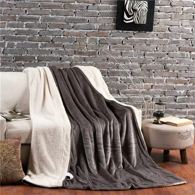 Cozy Luxe Wool Throw Blanket - Dual-Sided Warmth for Winter - MANDOTOS