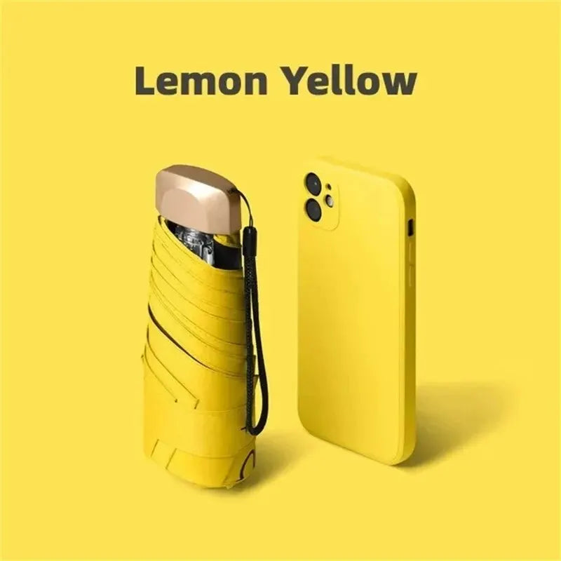 1Pc 55% Off Mini Sun Umbrella Pocket Rain Umbrella Vinyl Folding UV Ultraviolet Protection Sun Shade Pocket Parasol Capsule - MANDOTOS