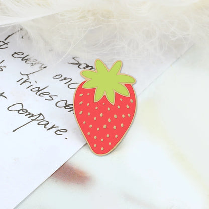 Sliced Watermelon Fruit Brooches Women Pink Strawberry Cherry Shirt Lapel Brooch Bag Badges Men Creative Enamel Pin Summer Gifts - MANDOTOS