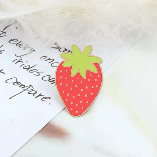 Sliced Watermelon Fruit Brooches Women Pink Strawberry Cherry Shirt Lapel Brooch Bag Badges Men Creative Enamel Pin Summer Gifts - MANDOTOS