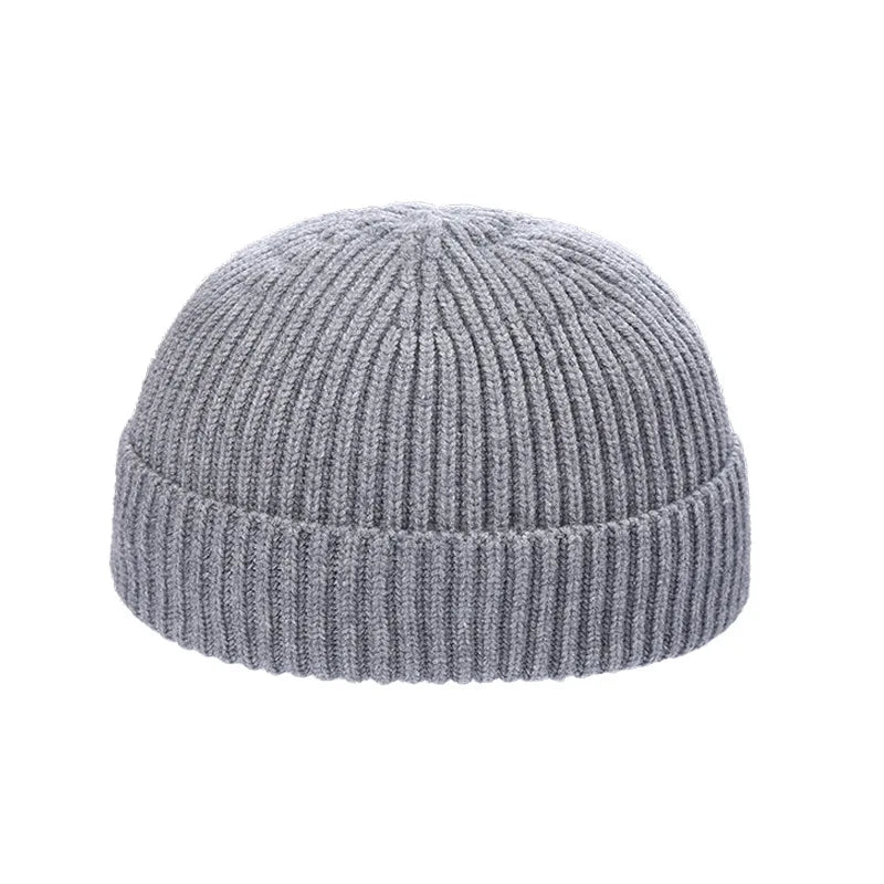 Winter Knitted Hat Warm Outdoor Sport Cold Protection Running Beanie Cap Elastic Thermal Cycling Skull Roll-up Cuffed Cap