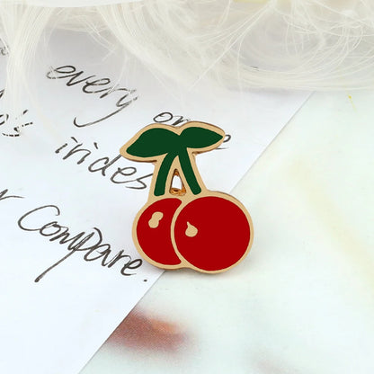 Sliced Watermelon Fruit Brooches Women Pink Strawberry Cherry Shirt Lapel Brooch Bag Badges Men Creative Enamel Pin Summer Gifts - MANDOTOS