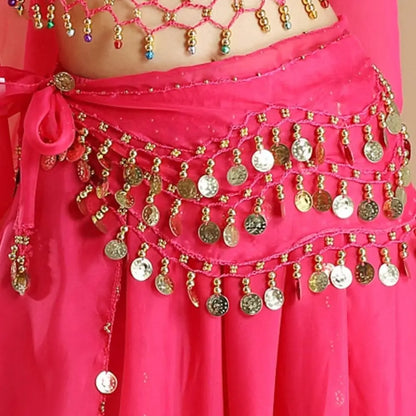 Thailand/India/Arab Dancer Skirt Women Sexy Belly Dance Hip Scarf Wrap Belt Dancer Skirt Female Show Sequins Tassels Costumes - MANDOTOS
