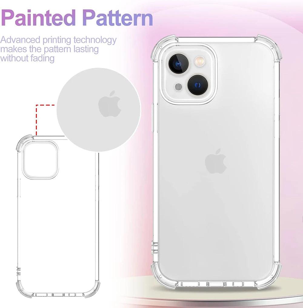 Shockproof Case For iPhone 15 14 13 12 11 Pro Max Ultra Thin Silicone Soft Clear Case For Apple 13 12 Mini 15 14 Plus Cover 11 - MANDOTOS