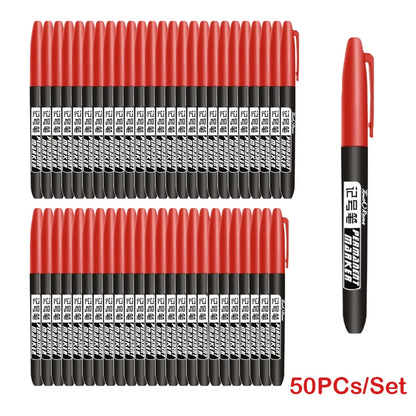 6PCs/Set Permanent Marker Pen Fine Point Waterproof Markers Thin Nib Crude Nib Black Blue Red Ink 1.5mm Fine Color Marker Pens