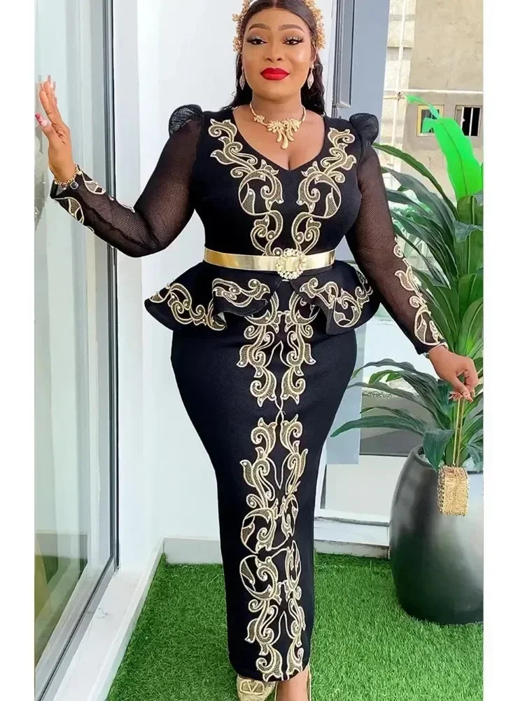 2025 Elegant African Dresses for Women New Africa Clothing Plus Size Wedding Party Long Dress Dashiki Ankara Outfits Robe