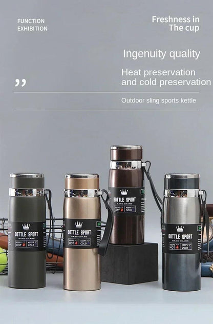 1L Thermal Water Bottle Keep Cold and Hot Thermos for Water Tea Coffee Vacuum Flasks Stainless Steel Thermos Bottle MANDOTOS