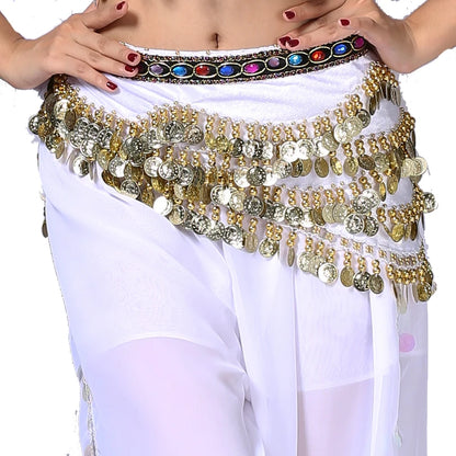 1PC New Style Belly Dance Belt Newest Multi-color Glass Silk Velvet Dancing Belt Scarf Crystal BellyDance Waist Chain Hip Scarf - MANDOTOS