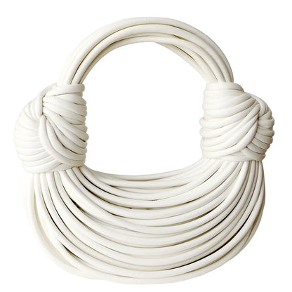 Handbags for Women 2025 New in Gold Luxury Designer Brand Handwoven Noodle Bags Rope Knotted Pulled Hobo Silver Evening Clutch - MANDOTOS