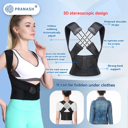 Dropshipping Stock Adjustable Back Posture Corrector Belt Women Men Prevent Slouching Relieve Pain Posture Corrector - MANDOTOS