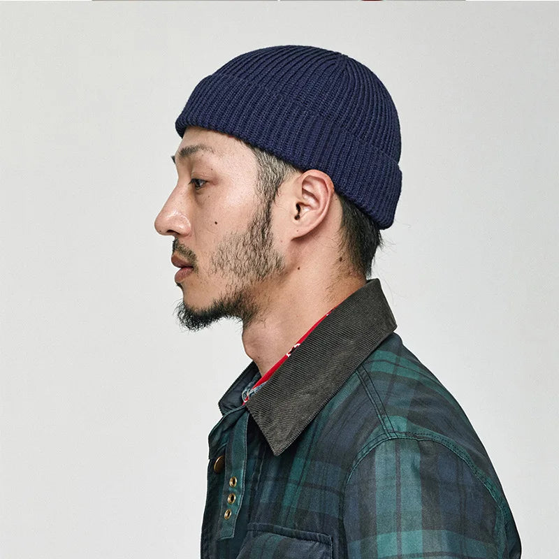 Winter Knitted Hat Warm Outdoor Sport Cold Protection Running Beanie Cap Elastic Thermal Cycling Skull Roll-up Cuffed Cap