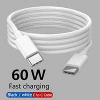 PD 60W USB C to USB Type C Cable Fast Charge Data Cable For Iphone 15 15Pro Huawei Samsung Xiaomi Data Line Black White 1M 2M 3M - MANDOTOS