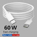 PD 60W USB C to USB Type C Cable Fast Charge Data Cable For Iphone 15 15Pro Huawei Samsung Xiaomi Data Line Black White 1M 2M 3M - MANDOTOS