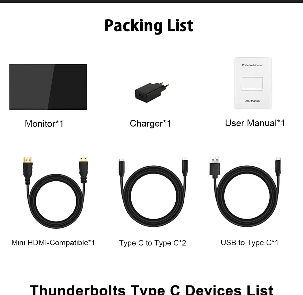 ZEUSLAP 18.5" Touch Screen Portable Monitor 100Hz 100% sRGB With Screen Holder Stand For Laptop Phone Xbox PS4 PS5 Switch