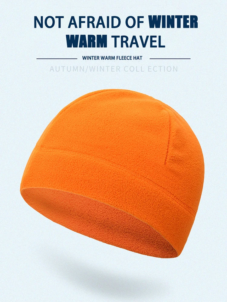 Winter Fleece Beanie Cycling Men Women Elastic Hiking Soft Thermal Commuting Ski Helmet Liner Hat Windproof Camping Cap Outdoor