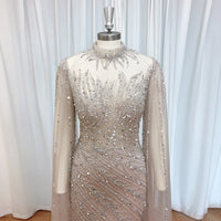 Eshaut&bridal Luxury Beaded Evening Dress Cape Sleeve Dubai Sheer Neck Mermaid Formal Prom Wedding Party Gown Customized 2026