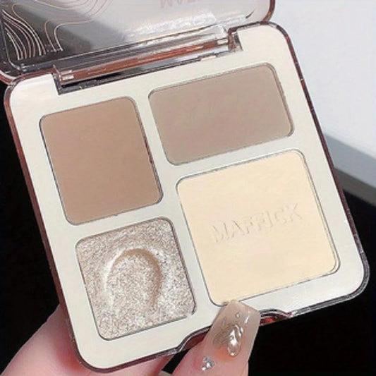 Natural Stereoscopic Face Powder Palette Matte Bronzer Contour Shading Multifunctional Highlighter Cosmetic Blush Gift - MANDOTOS
