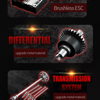 Teeggi 16101 /16102 PRO 1:16 High Speed RC Car With LED Light Drift 70KM/H 4WD RC Off-Road Car Monster Truck Toy For Kid Gifts - MANDOTOS