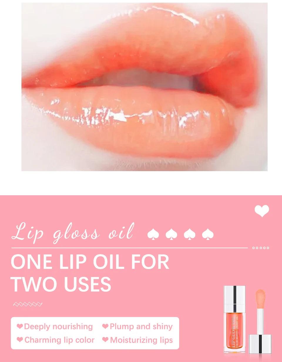Moisturizing Lip Balm Original Lip Oil Gloss Care of the Lips Benetitnt for Lips Plumping Exfoliating Pink Plumping Gloss Oil - MANDOTOS