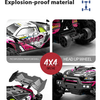 Teeggi 16101 /16102 PRO 1:16 High Speed RC Car With LED Light Drift 70KM/H 4WD RC Off-Road Car Monster Truck Toy For Kid Gifts - MANDOTOS