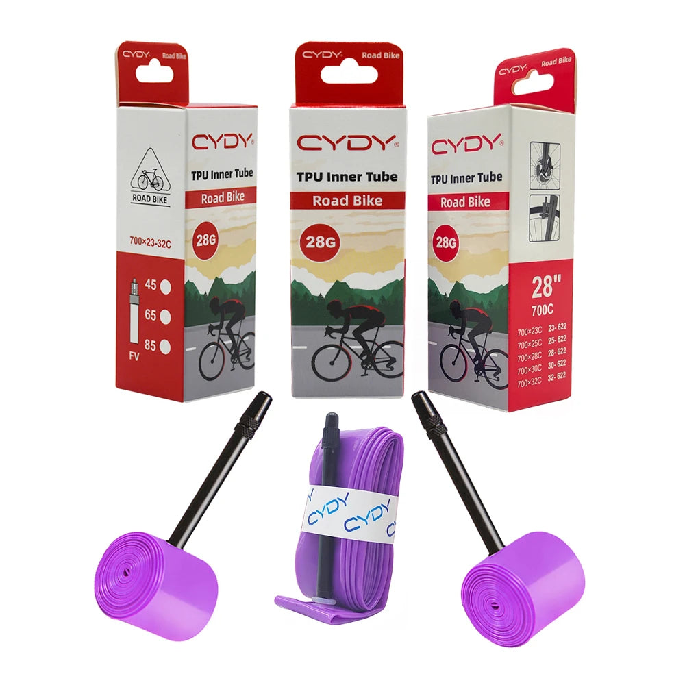 28g CYDY Road Bicycle TPU Inner Tube 700x23C 25C 26C 27C 28C 30C 32C Cycling Bike Tires Camera tyre 700C pneu aro French Valve