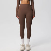 High Waist Women's Leggings Stretch Yoga Pants Tights With Pockets Push Up Fitness Running Sportswear Solid Color Pants