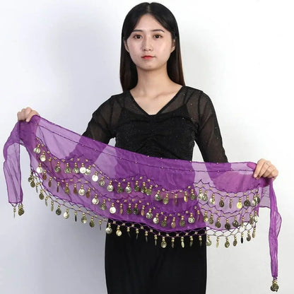 Thailand/India/Arab Dancer Skirt Women Sexy Belly Dance Hip Scarf Wrap Belt Dancer Skirt Female Show Sequins Tassels Costumes - MANDOTOS