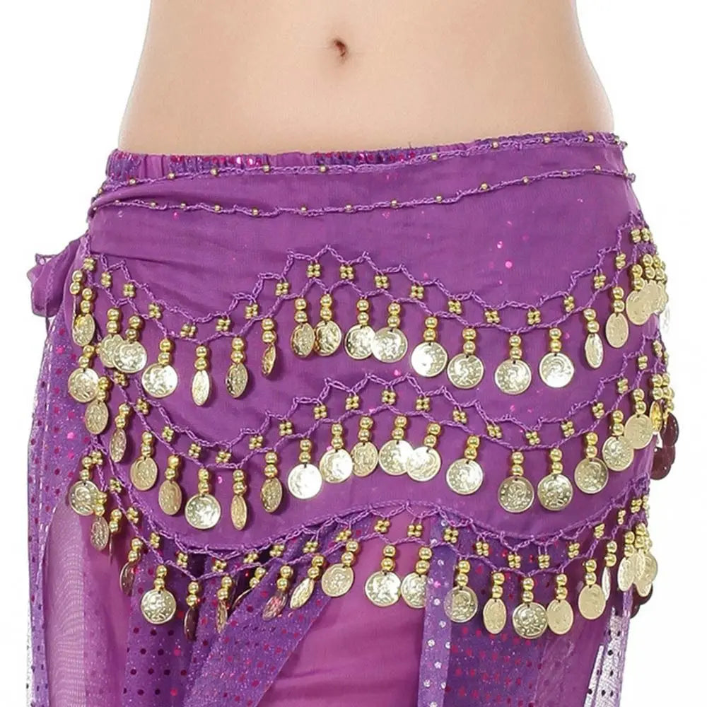 Thailand/India/Arab Dancer Skirt Women Sexy Belly Dance Hip Scarf Wrap Belt Dancer Skirt Female Show Sequins Tassels Costumes - MANDOTOS