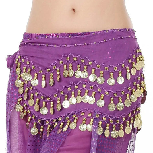 Thailand/India/Arab Dancer Skirt Women Sexy Belly Dance Hip Scarf Wrap Belt Dancer Skirt Female Show Sequins Tassels Costumes - MANDOTOS