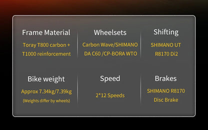 SAVA AEROX SLR8 Full Carbon Fiber Racing Grade Road Bike E-Shift Road Bike with SHIMAN0 ULTEGRA 8170 Di2 Kit UCI+CE Approved