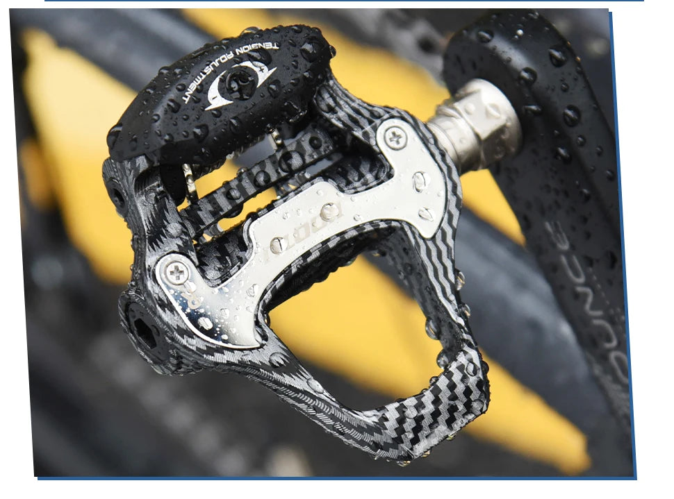 Road Bike Clipless Pedals Carbon Clip-On Pedals With Sealed Bearings Works With KEO And Shimano SPD System Locking Pedals